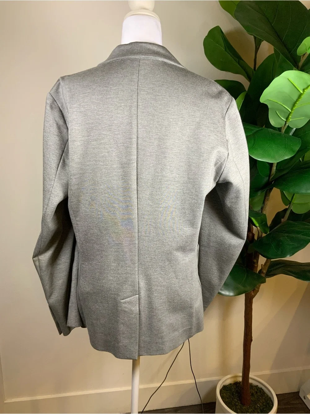 Armani Exchange Light Gray Single-Breasted Blazer